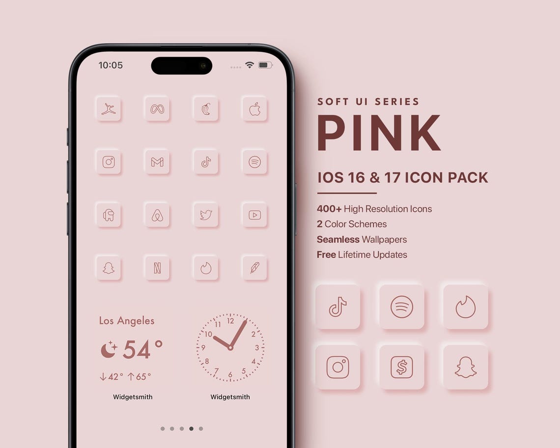 Pink Minimalist App Icons for iPhone | Custom Homescreen Icons and ...