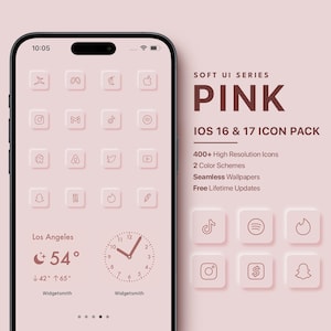 Pink Minimalist App Icons for iPhone | Custom Homescreen Icons and Widgets | Designed for iOS and Android