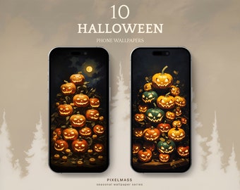 Halloween Wallpaper 10 Pack, Fall Phone, Autumn Phone Aesthetic, Halloween Season, Fall Wallpaper Season, Halloween Phone Aesthetics