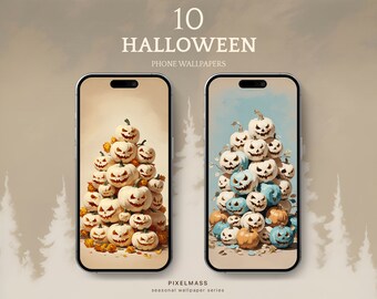 Halloween Wallpaper 10 Pack, Fall Phone Design, Autumn Phone Aesthetic, Halloween Season, Fall Wallpaper Season, Halloween Phone Aesthetics