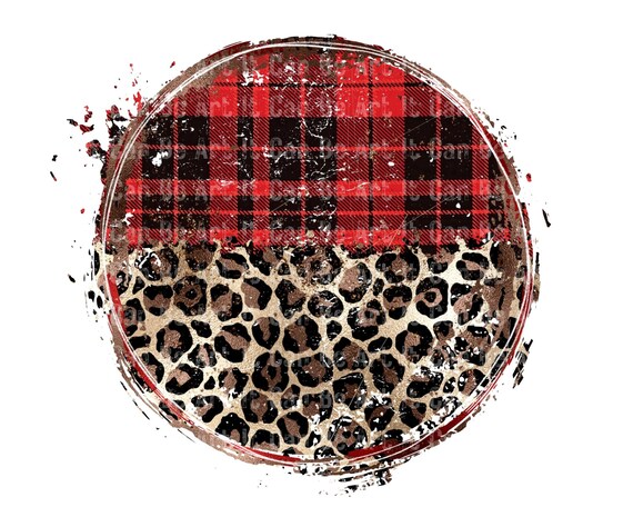 Circle Red Buffalo Plaid Leopard 