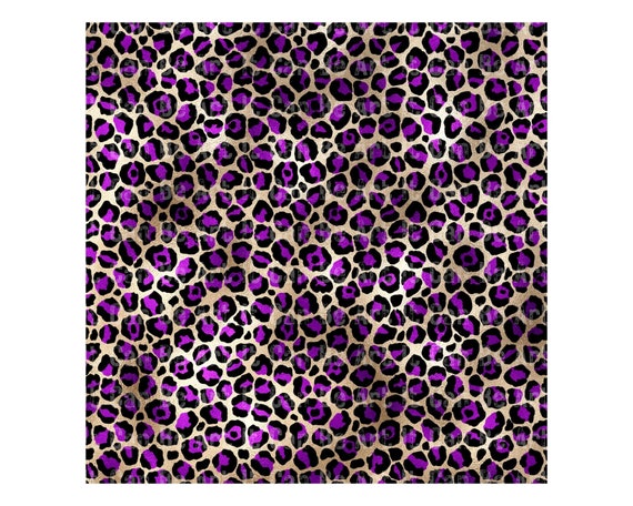 Cheetah Print Digital Paper, Purple and Gold Foil Pattern