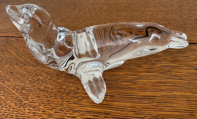 Vintage Villeroy & Boch Glass Seal Figure ,Figurine ,Glassware image 3