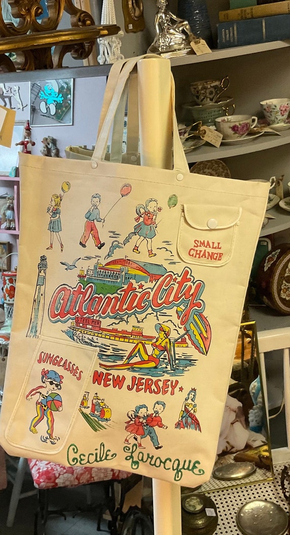 Vintage Atlantic City Beach Bag,Tote,Souvenir - image 1