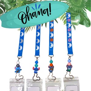 Stitch Inspired Lanyard with ID Holder Disney Lanyard for Disney Park Visitors Disney Cruise Kawaii Travel Accessories Teacher Pass