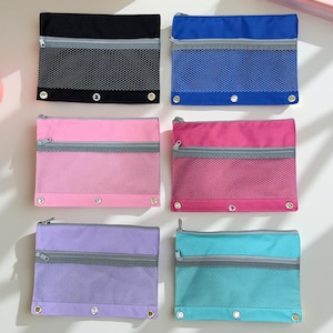 Zippered Pencil Pouch for 3 Ring Binder School Supply Organizer Binder Pencil Case with Zipper Custom Personalized Back to School Essentials