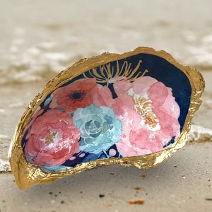 Flower Oyster Trinket Dish | Ring Dish  Holder | Shell Jewelry Dish