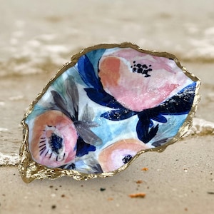 Flower Oyster Trinket Dish | Ring Dish  Holder | Shell Jewelry Dish