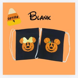 Mickey Minnie Inspired Halloween Pumpkin Personalized Drawstring Bag Cinch Bag Trick or Treat Bag Not So Scary Halloween Party Treat Bag image 8