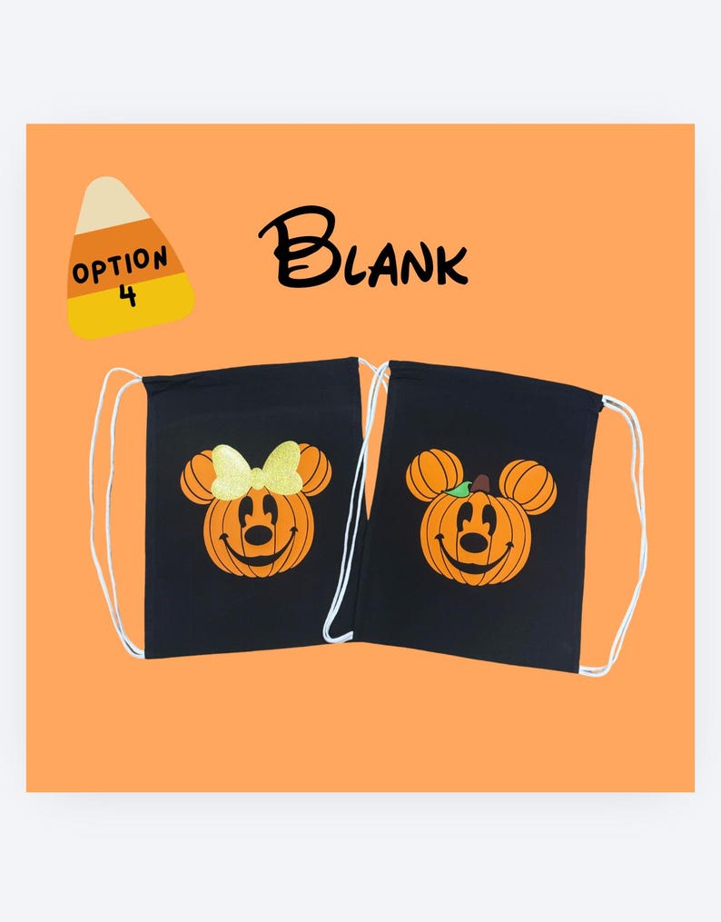 Mickey Minnie Inspired Halloween Pumpkin Personalized Drawstring Bag Cinch Bag Trick or Treat Bag Not So Scary Halloween Party Treat Bag image 8