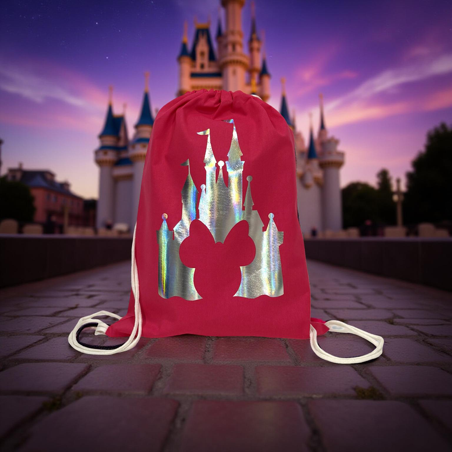 NEW 2026 Disney Mickey Minnie & Friends Cinderella Castle Drawstring Bag Here is a look at a new D Bag Collection Quilted Mini  main image 3