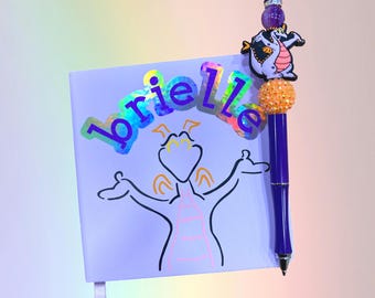 Figment Epcot Imagination Inspired Libro de autógrafos personalizado con bolígrafo a juego Libro de firmas de personajes Viaje a Disney Imprescindible para parques de Disney