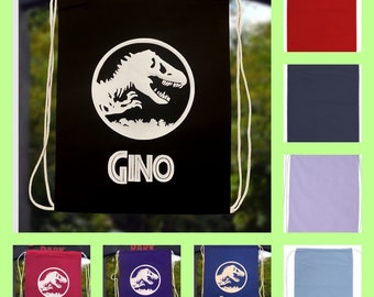 Jurassic Park Drawstring Bag Dinosaur Gym Bag for Kids T-Rex Backpack Jurassic World Party Favor Bag Dino Travel Sack Boys Dinosaur Gift Bag