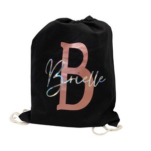 Personalized Drawstring Bag with Custom Name Backpack with Initial Lightweight Cinch Bag Gym Bag, Dance, Sport, Travel Personalized Gift