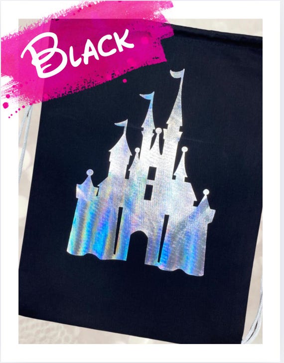 Disney Inspired Castle Personalized Canvas Cinch Drawstring  display picture 1