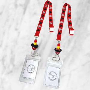 Minnie and Mickey Inspired Lanyards ID Badge Holders Pin Trading Disney Cruise Essential