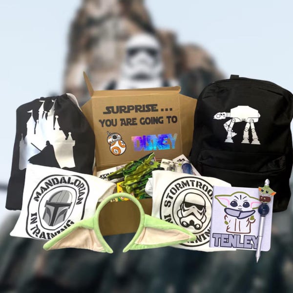 Star Wars Inspired Disney Themed Surprise Trip Announcement Surprise Disney Trip Reveal Birthday Trip Announcement Gift Box Yoda Box