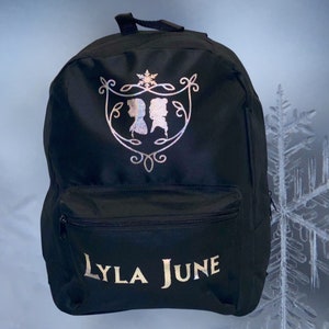 Frozen Inspired Elsa & Anna Backpack Custom Personalized Vacation Backpack School Travel 2 Pocket with Adjustable Straps Everyday School Bag