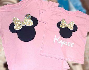 Minnie Mouse Inspired Matching Family Vacation Shirts Personalized Disney Family Tees Minnie Themed Birthday Shirts Magical Vacation Cruise