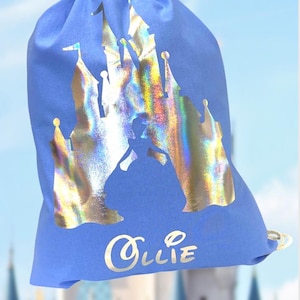Personalized Princess Canvas Drawstring Bag Disney Inspired Lightweight Park Cinch Bag