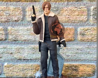 Handgjord Leon Kennedy Resident Evil-staty