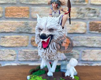 Princess Mononoke Figure, Handmade Anime Statue, Mononoke Collectible, Japanese Fantasy Decor, Anime Gift