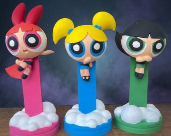 パワーパフガールズ フィギュアセット、ブロッサム、バブルス、バター