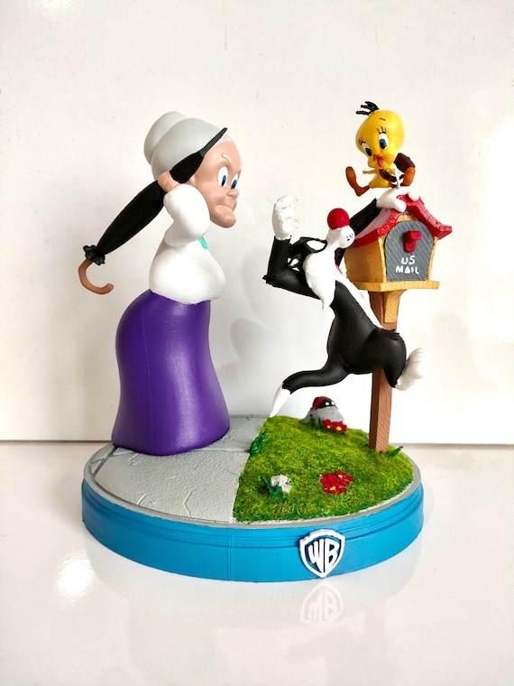 Handmade Sylvester and Tweety Diorama, Looney Tunes Figurine - Etsy