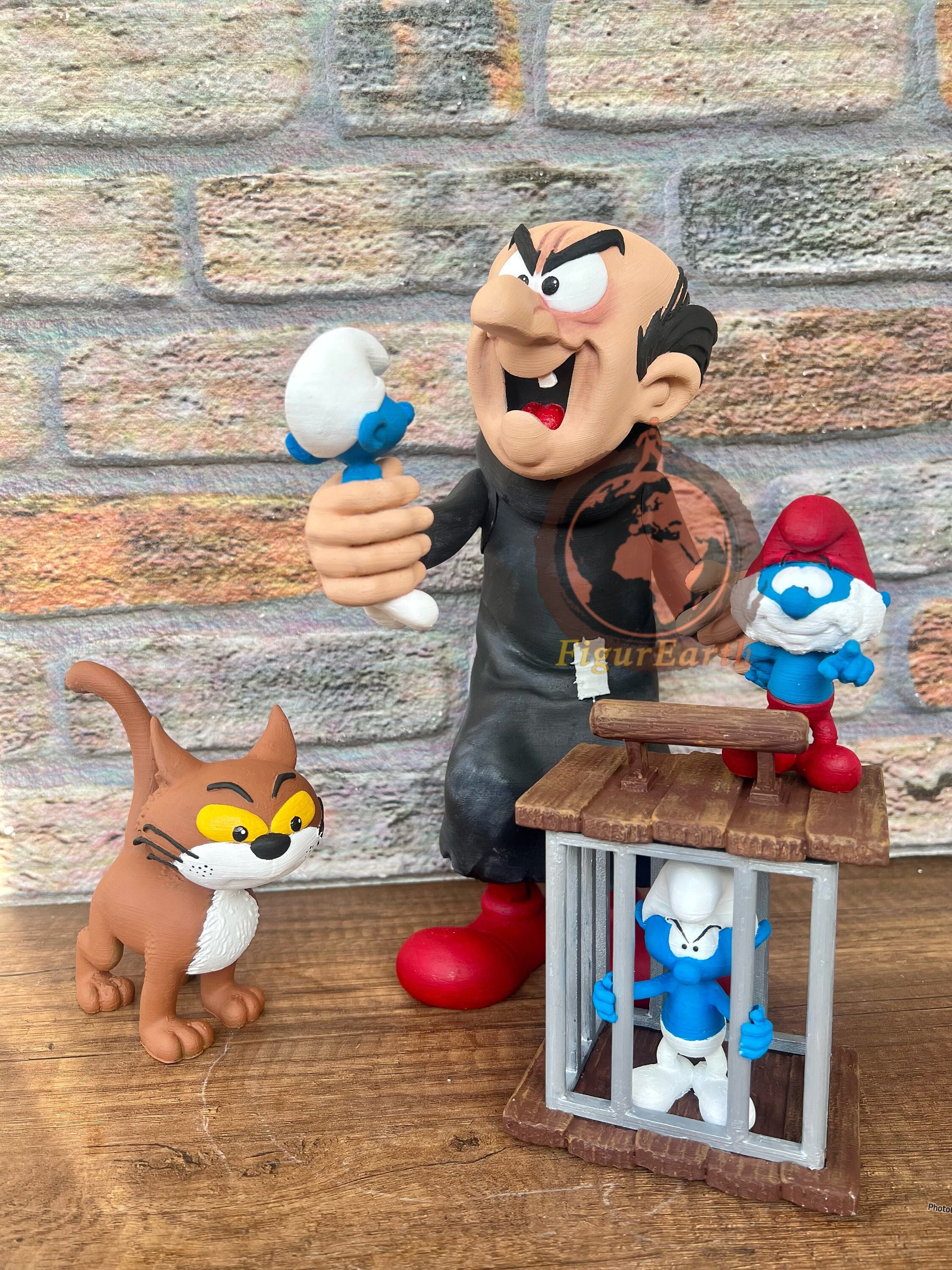 Smurfs vs Gargamel 6 Figure Pack Exclusive Azrael Cat Baby Papa