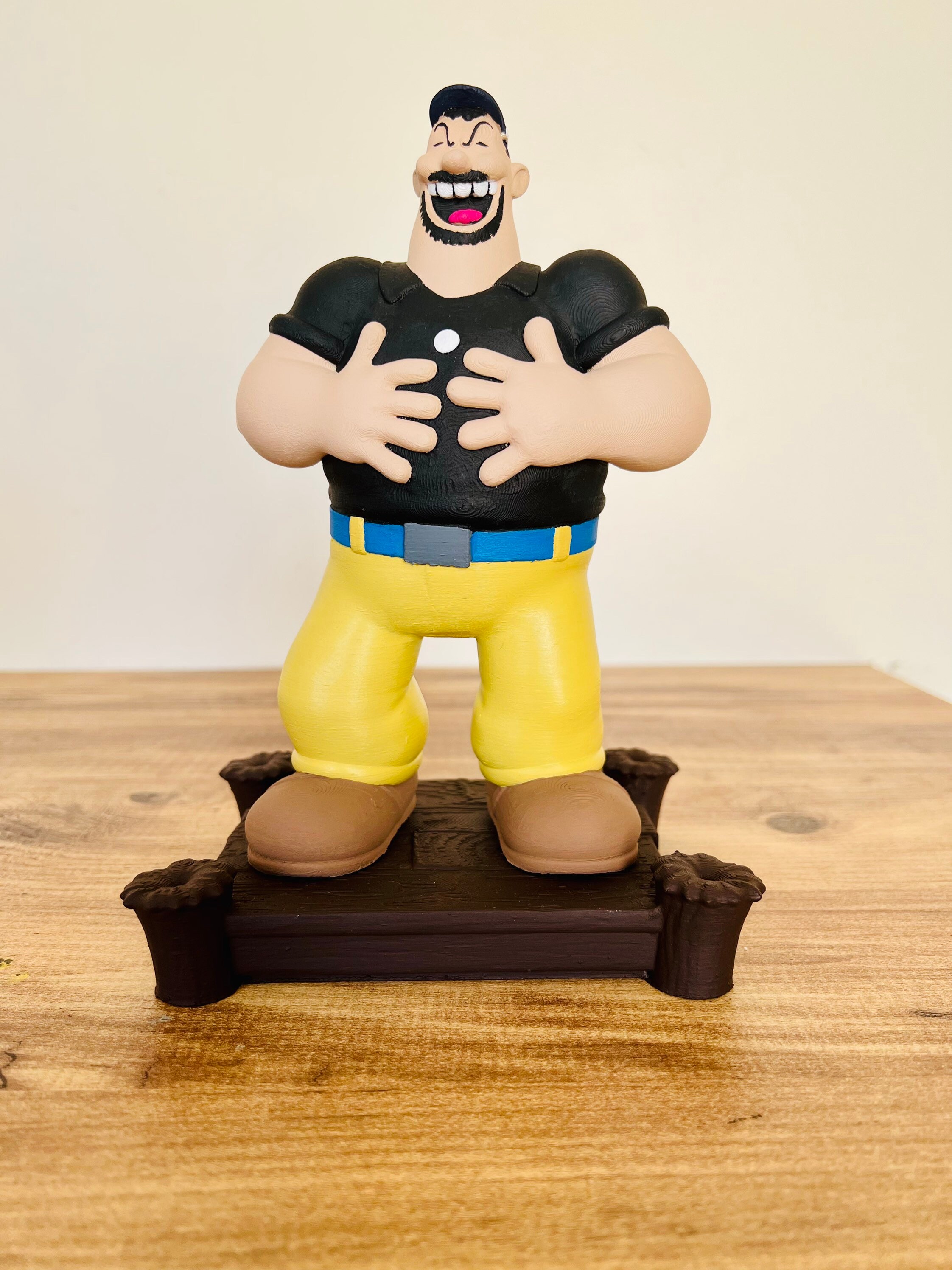 手作りポパイ漫画フィギュアセット：ヴィンテージオリーブ＆ブルータス