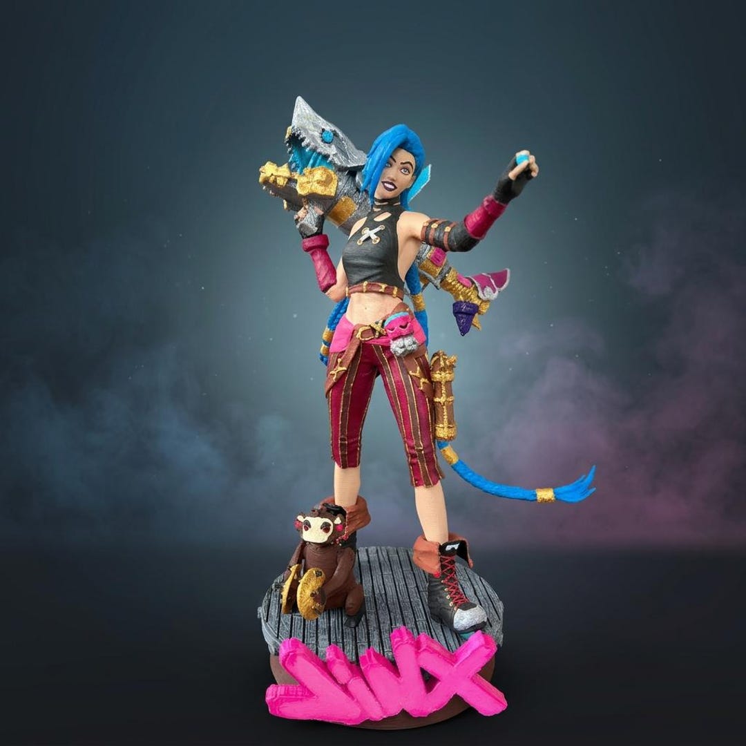 Jinx Figure, League of Legends Statue, Jinx Collectible, Handmade