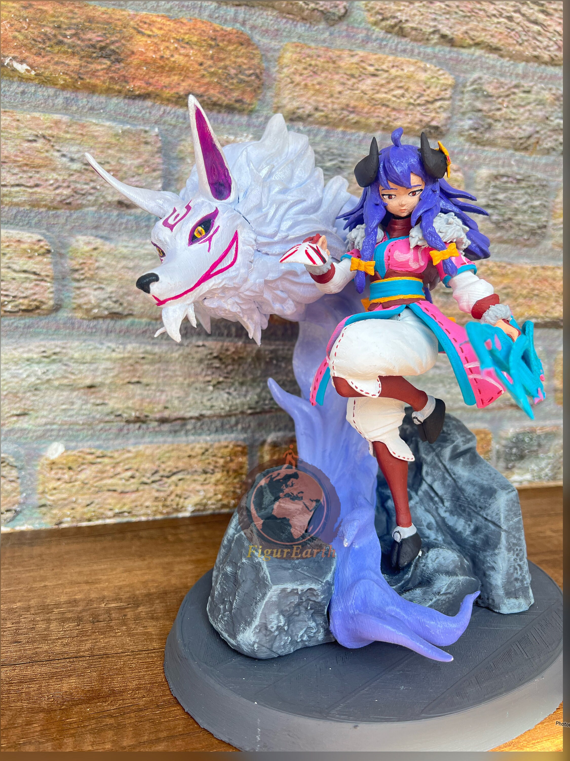 League of Legends キンドレッド フィギュア ジャンク 手作りのKindred League of Legendsフィギュア、Sprite Blossom像