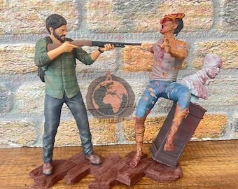 Diorama di The Last of Us: figure di Joel e Clicker fatte a mano