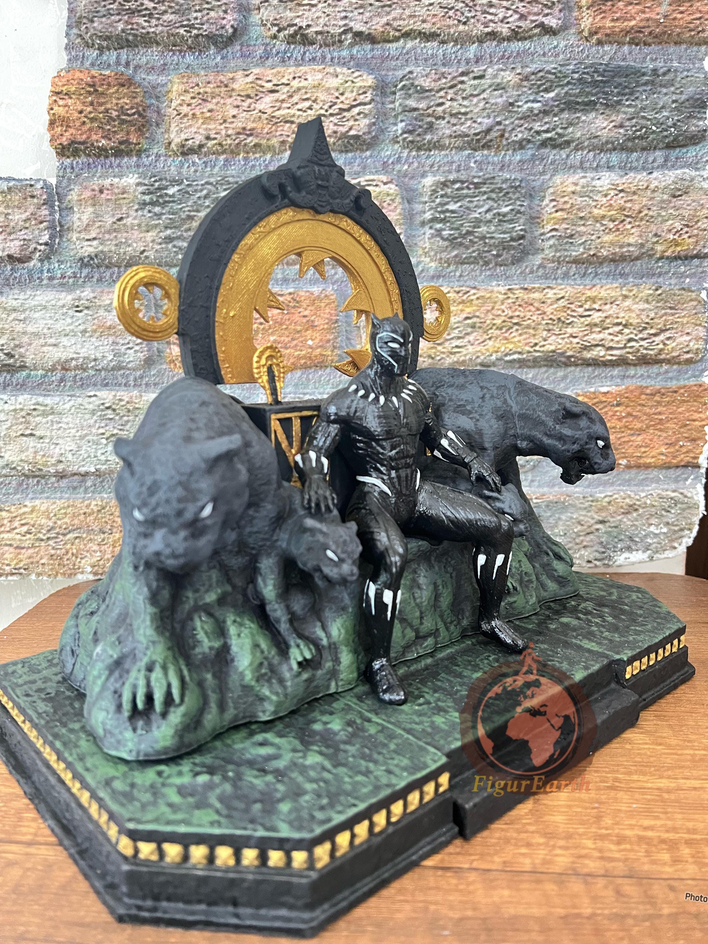 Handmade Black Panther Statue on Throne: Avengers Diorama - Etsy