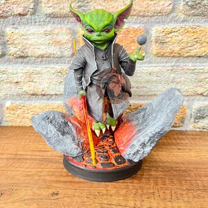 Handmade Darth Grogu figure sci fi collectible
Dark Grogu art figurine pop culture gift idea
Fan made figure display gaming decor
Unique sci fi collectible Darth Grogu statue