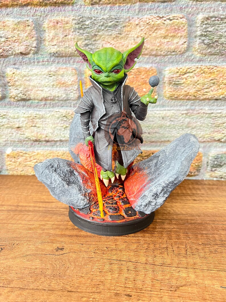 Handmade Darth Grogu figure sci fi collectible
Dark Grogu art figurine pop culture gift idea
Fan made figure display gaming decor
Unique sci fi collectible Darth Grogu statue