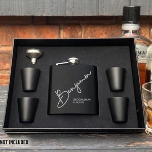 Personalised Engraved Hip Flask Signature | Best Man Gift, Groomsman Gift, Groomsmen Gift, Wedding Gift | Father of the Groom and Bride Gift