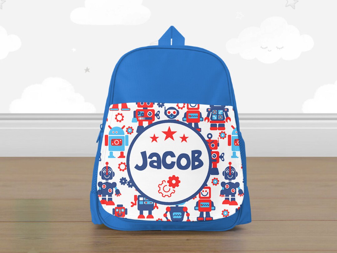 Personalised Robots Backpack Tin Robot Boys Backpack Etsy UK