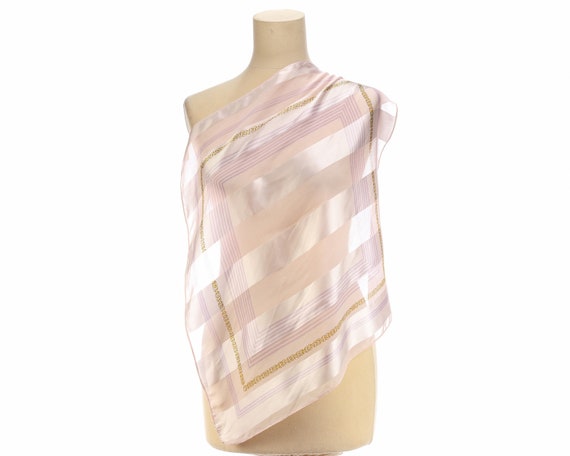 100% Silk Scarf Small Mod Kerchief Pink 90s Mothe… - image 4