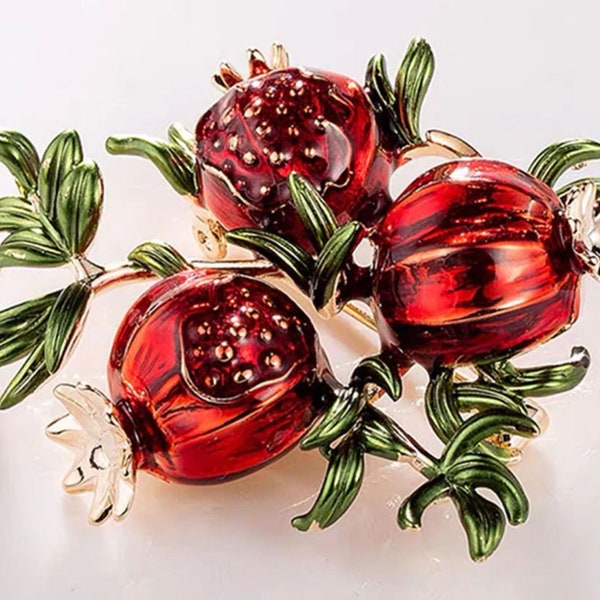 Pomegranate Embroidery Brooch main image 1