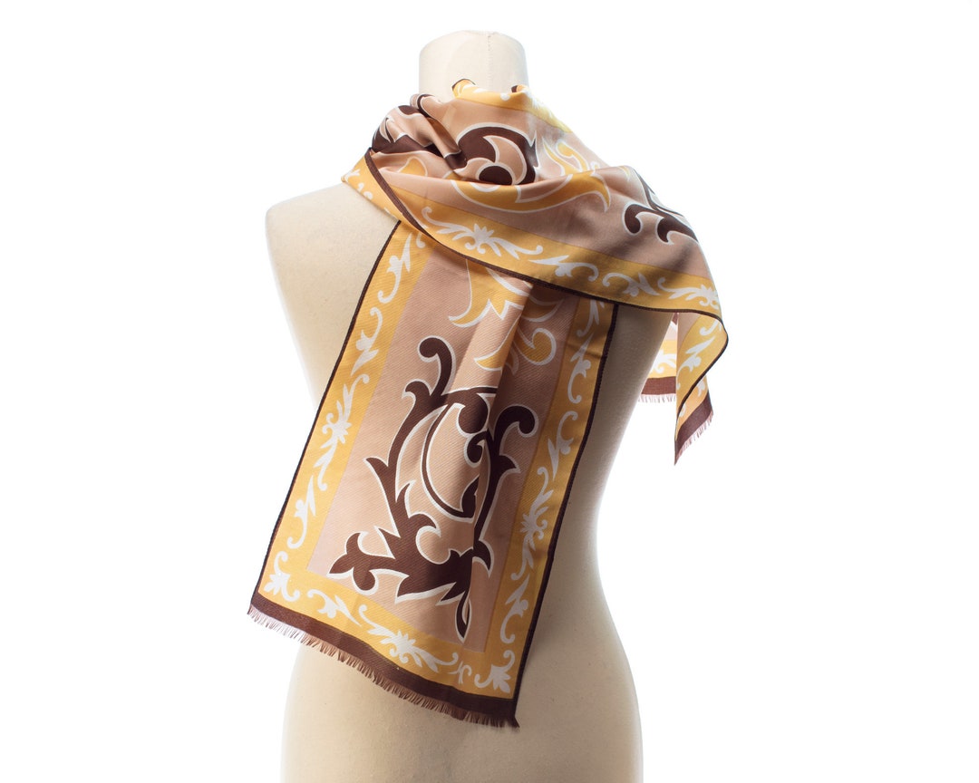 Men's Vintage Scarf Beige 70s Classy Neck Scarf for Men Etsy