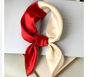 Valentine's Day Red White Silk Kerchief Bandana Scarf - Etsy