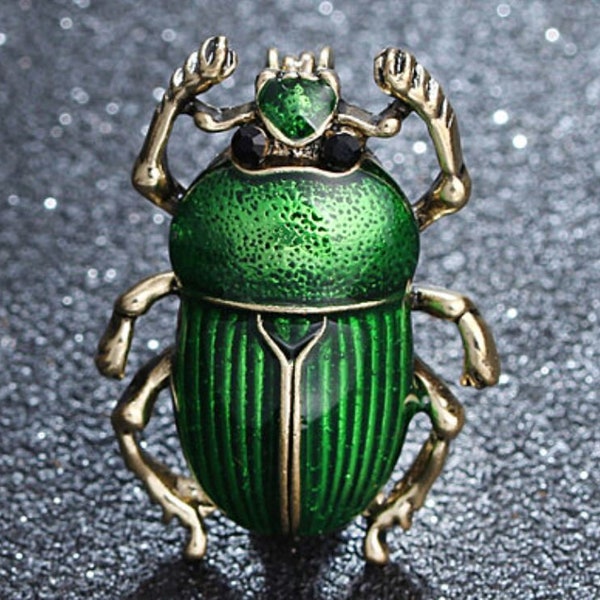 Skarabäus Brosche Mütter Geschenk Jade Grün Gold Pin Geschenk für Frauen Emaille Brosche Schmutzkäfer Gold Anstecknadel Insekten Brosche Hut Pin