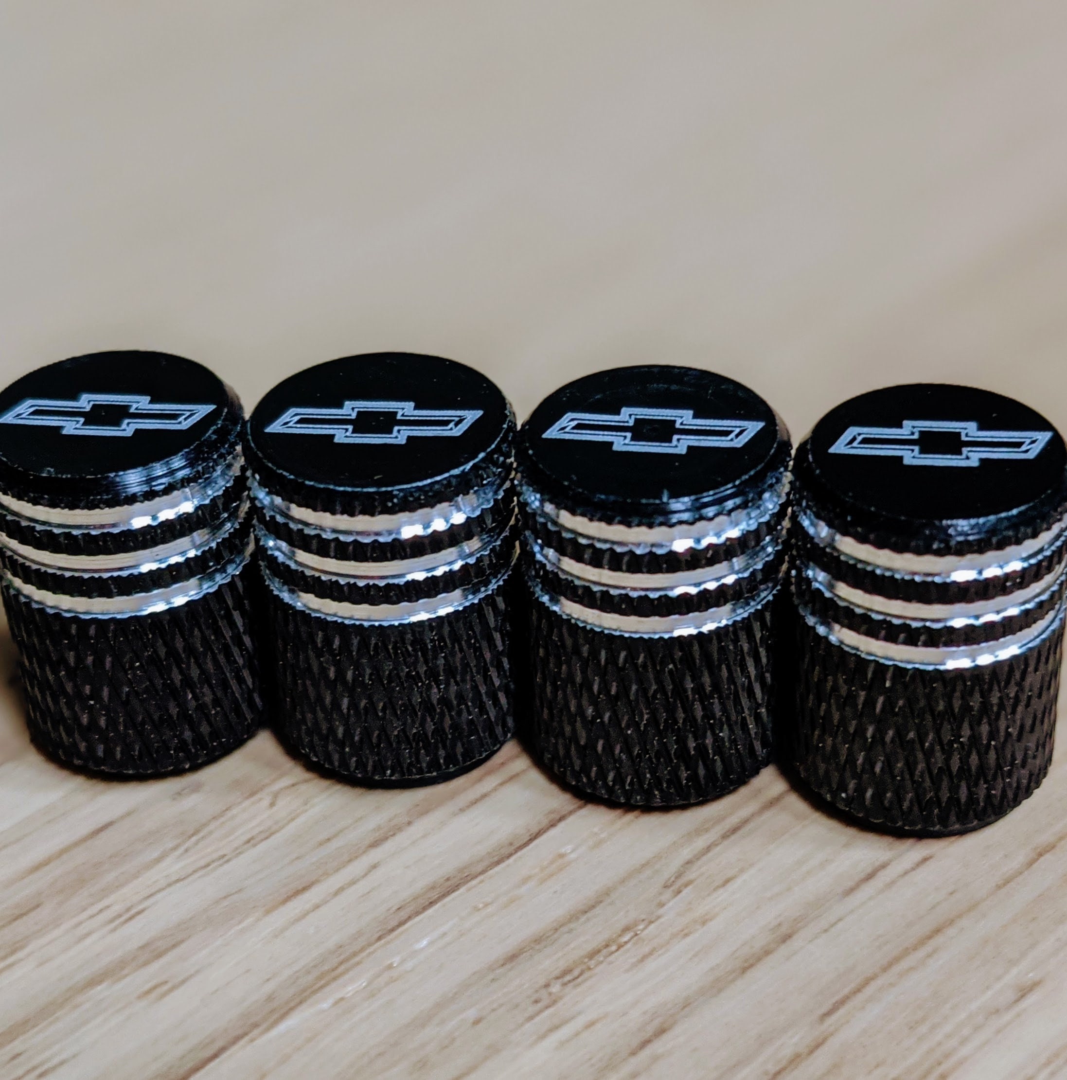 High quality Tire Valve Stem Caps Covers Chevrolet Aluminum 4pcs