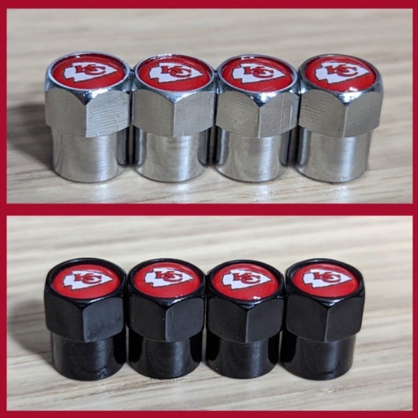 High-Quality Metal Tire Valve Stem Caps Covers Kansas City Chiefs NFL