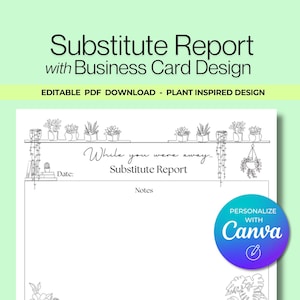 Modelo de Relatório de Professor Substituto Elegante: PDF para Imprimir Nota de Substituição