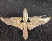 WWI US Air Squadron Aviator 1st Pilot Wings Pin, Sterling Silver, Vintage