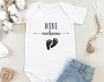 Babybody Mini personalized with last name | Bodysuit Baby | Gift birth | Short sleeve bodysuit | Long sleeve bodysuit | Baby shower | Newborn | Baby Mini