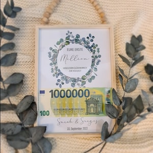 Personalized wedding gift First Million | Personalized wedding cash gift | Bride and groom gift | Bride and groom picture frame