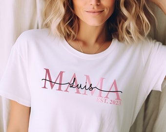 Chemise MAMA personnalisée | TShirt maman avec noms d'enfants et années de naissance | Maman est chemise | Cadeaux pour la fête des mères | Cadeaux pour maman